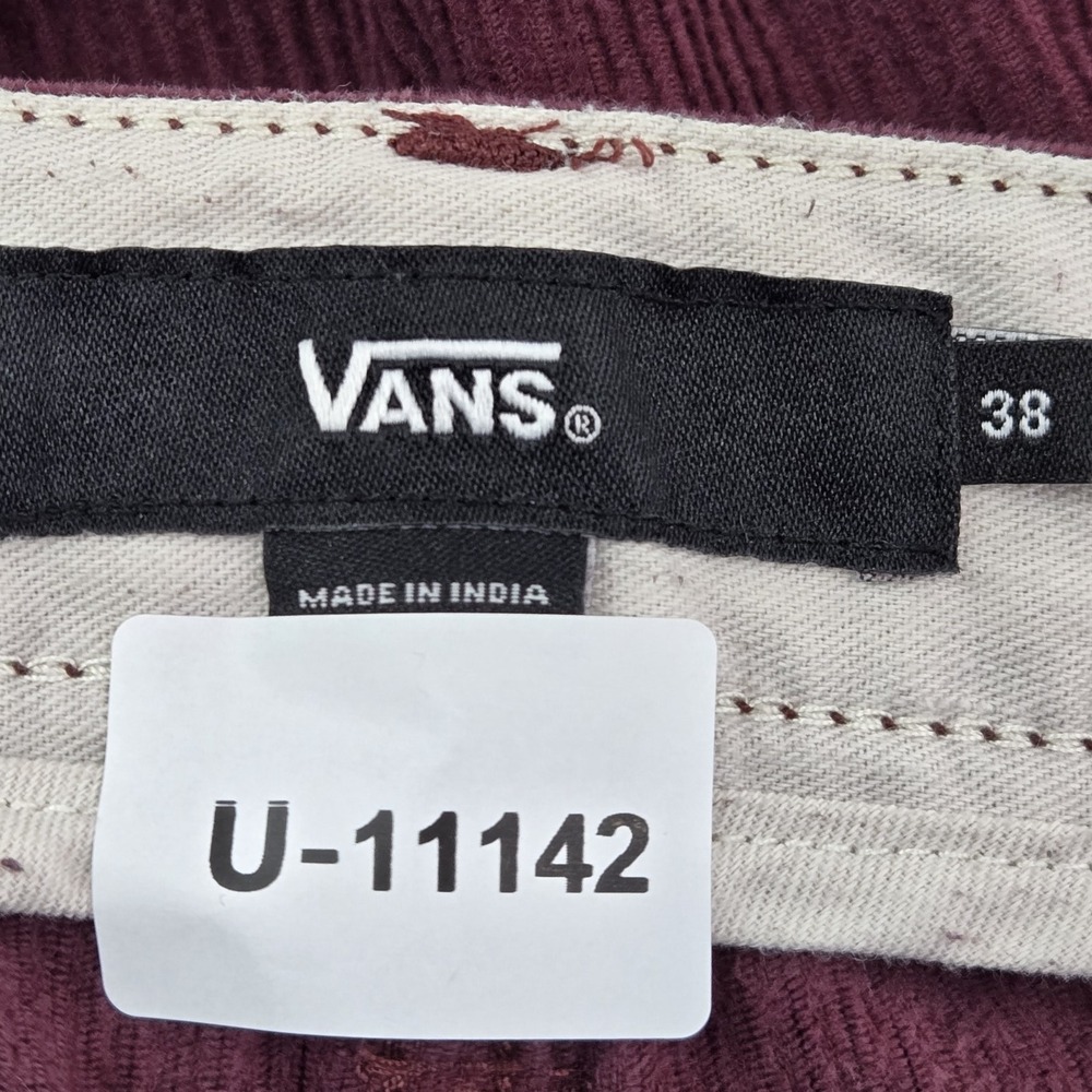 Vans Men Pants 38 Red Cargo Corduroy Flower Grunge Baggy Skater Y2K - Picture 2 of 13